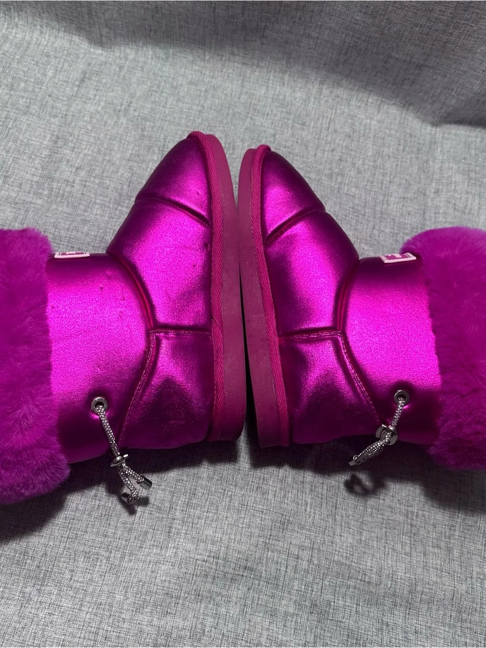 Juicy Couture kreed Metallic Hot fuchsia Fur Cuff Winter Boots
